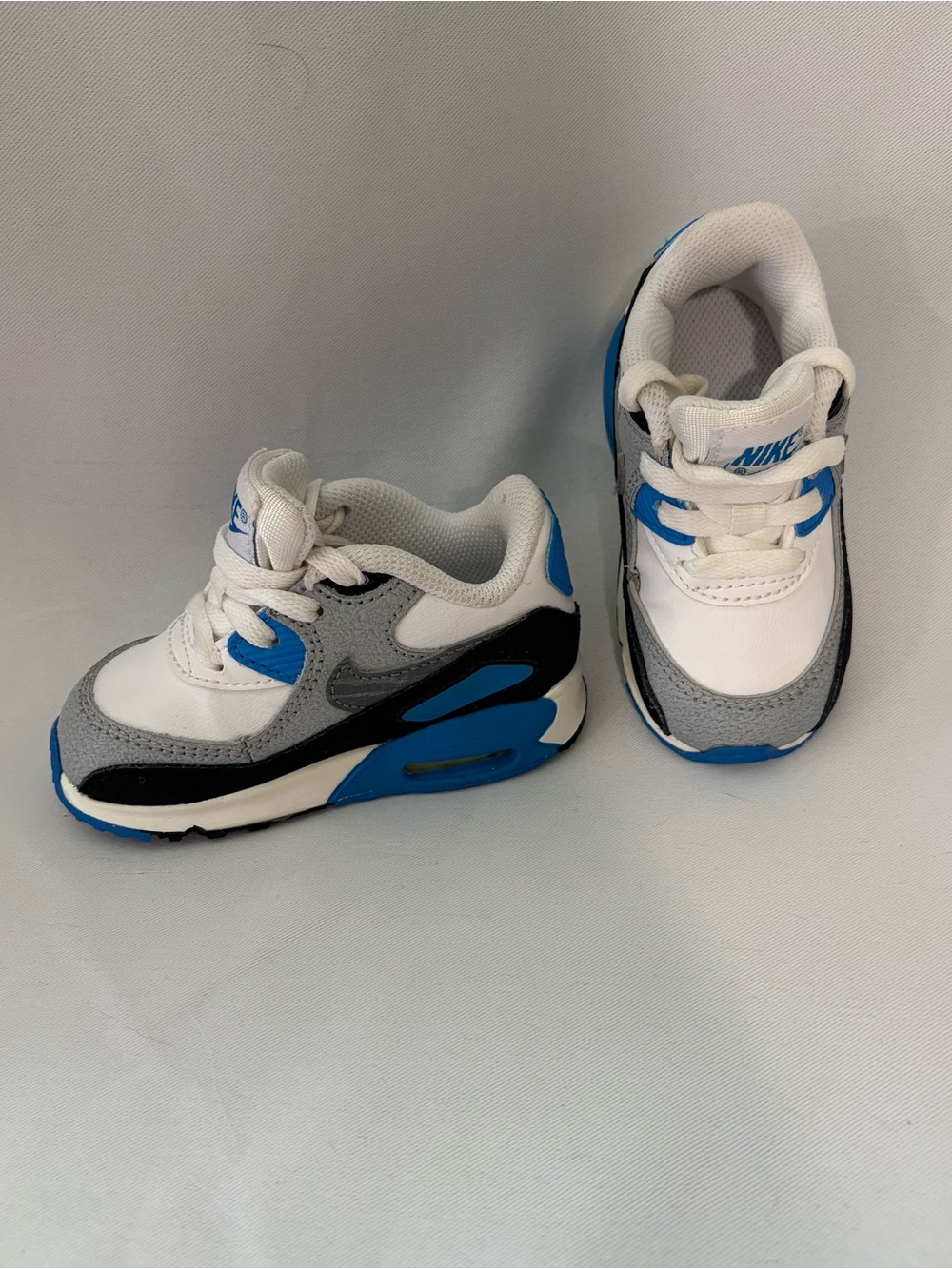 Nike AirMax 90 toddler Blue White Gray Athletic Sneakers